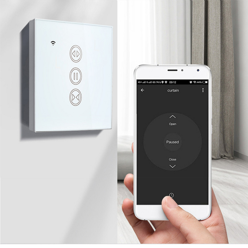 Comutator de jaluzele WiFi pentru rulouri cu motor electric Întrerupător de perdele UE/SUA Tuya Smart Google Home Alexa Siri Control vocal