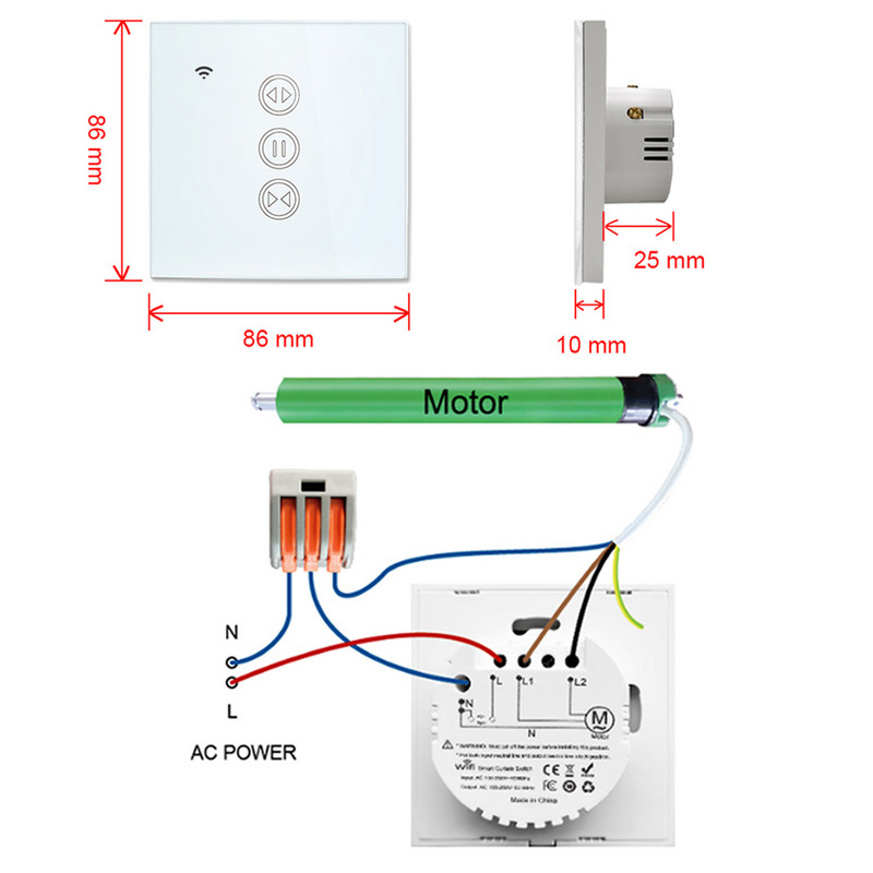 Comutator de jaluzele WiFi pentru rulouri cu motor electric Întrerupător de perdele UE/SUA Tuya Smart Google Home Alexa Siri Control vocal