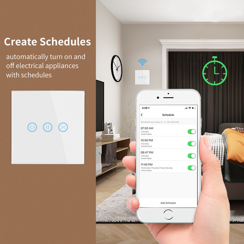 WiFi Tuya Zavjese Prekidač za rolete Prekidači za rolete Električni motor Prekidači Dodirna ploča Bežični daljinski upravljač Google Home Alexa