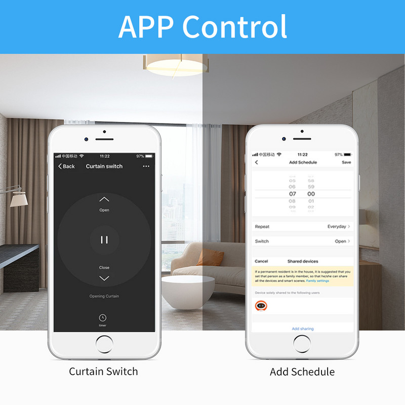 WiFi Tuya Zavjese Prekidač za rolete Prekidači za rolete Električni motor Prekidači Dodirna ploča Bežični daljinski upravljač Google Home Alexa