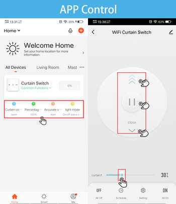 Tuya Smart WiFi Roller Rollers Switch for Electric Curtain Engine App Τηλεχειριστήριο Χρονισμός Google Home Alexa Siri Command