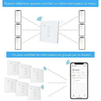Έξυπνος διακόπτης κουρτινών WiFi για Ηλεκτροκίνητη Κουρτίνα Κουρτίνα με ρολό κλείστρου Τηλεχειριστήριο Πρόγραμμα Google Home Alexa Siri