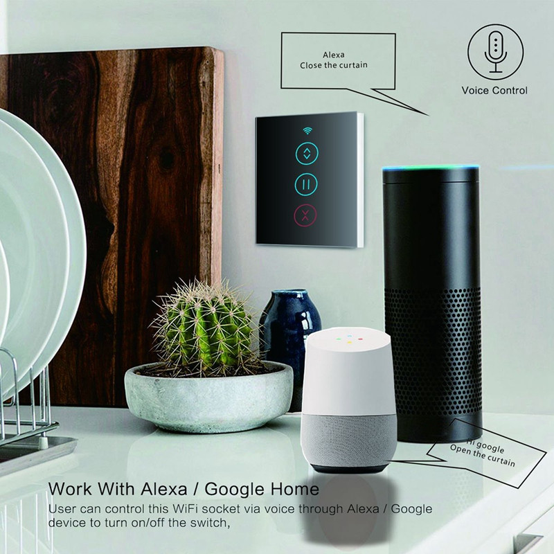 Tuya Smart Life Comutator perdea Telecomandă Jaluzele Motor Rulo pentru Google Home Smart Home Priza UE