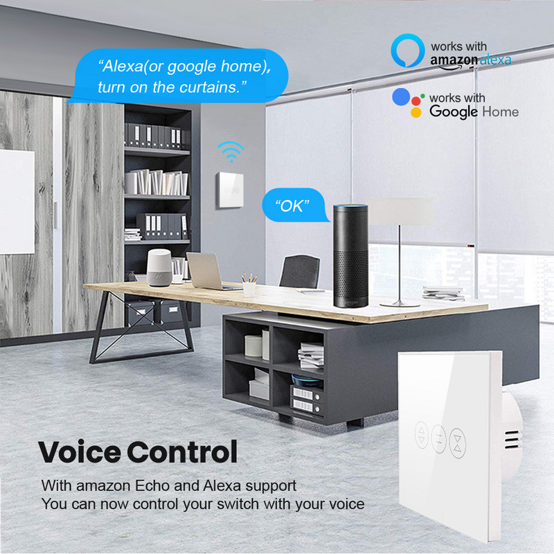 ONNDO Tuya WiFi viedais aizkaru slēdzis ES/ASV viedās mājas rullīšu slēģi elektriskās motora žalūzijas darbojas Alexa, Google Home