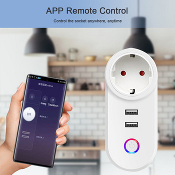 IsFriday 16A Smart Plug Wifi EU с USB гнездо за сектор за зареждане Tuya SmartLife Connected Socket For Alexa Google Home Alice