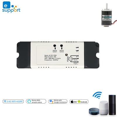 eWeLink Wifi Превключвател за завеси за DC/AC мотор WIFI контролер 433MHZ Безжично дистанционно управление Работа с Google Assistant и Alexa