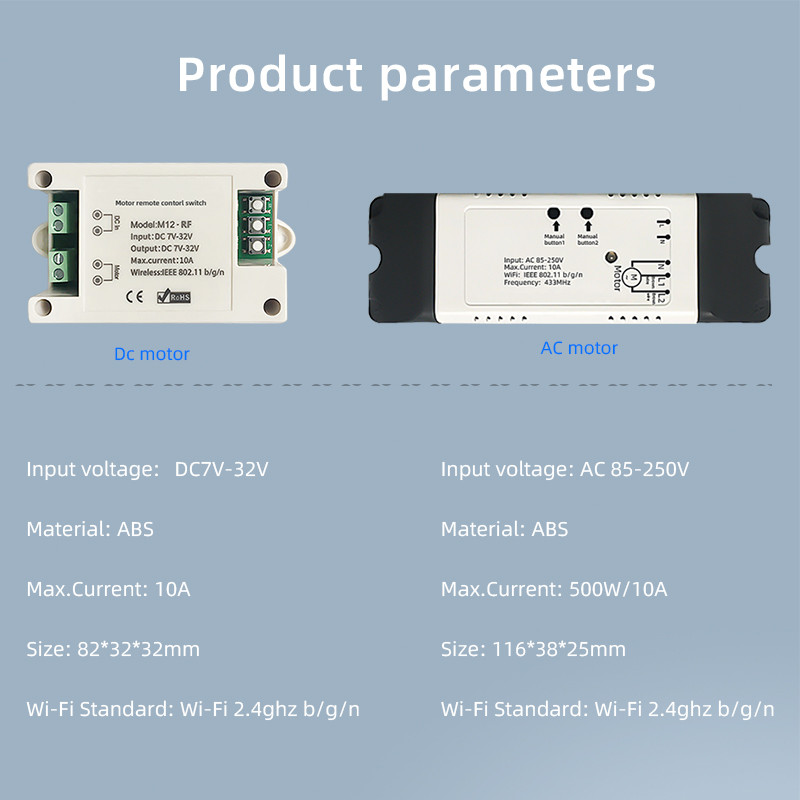 Διακόπτης κουρτίνας eWeLink Wifi για μοτέρ DC/AC Ελεγκτής WIFI 433MHZ Ασύρματο τηλεχειριστήριο Εργαστείτε με τον βοηθό Google και την Alexa