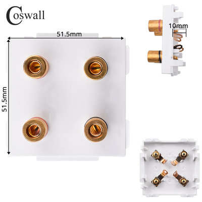 COSWALL C1 E20 X2 L1 S08 Balts ES ASV UK Itālijas Čīles universālā ligzda Type-C USB lādētājs Ūdensizturīgs vāks Audio izejas modulis DIY