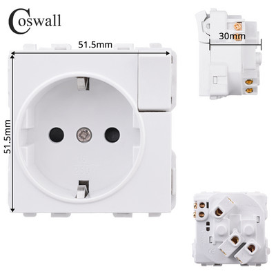 COSWALL C1 E20 X2 L1 S08 Balts ES ASV UK Itālijas Čīles universālā ligzda Type-C USB lādētājs Ūdensizturīgs vāks Audio izejas modulis DIY