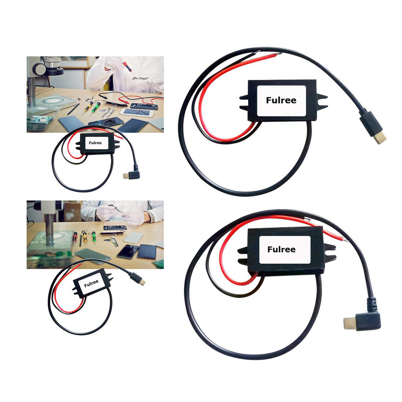 12V kuni 5V 3A muundur USB C väljundiga alandatud pingeregulaatoriga IP68 toitemuundur alalisvoolu alalisvoolu moodul mobiiltelefoni auto jaoks