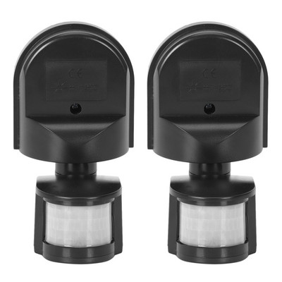2X AC110V-240V Vonkajší PIR senzor pohybu Spínač nástenného svetla Lampa 180 stupňový senzor Detektor pohybu PIR LED spínač