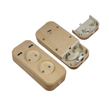 Νέα υποδοχή επέκτασης USB για φόρτιση τηλεφώνου Δωρεάν αποστολή Διπλή θύρα USB 5V 2A έξοδο usb ξύλινο δέντρο χρώμα KF-01-2