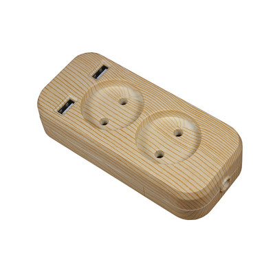 Naujas USB prailginimo lizdas telefono įkrovimui Nemokamas pristatymas Dvigubas USB prievadas 5V 2A lizdas usb medžio medžio spalva KF-01-2
