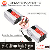 Invertor de putere pentru mașină 300W 12V 220V Adaptor convertor DC 12V la AC 220V cu clemă pentru baterie pentru aparate solare de acasă în aer liber
