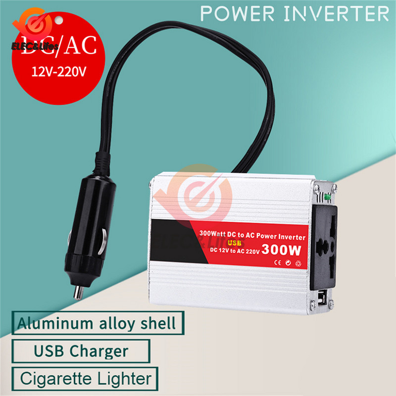 Invertor de putere pentru mașină 300W 12V 220V Adaptor convertor DC 12V la AC 220V cu clemă pentru baterie pentru aparate solare de acasă în aer liber