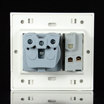 Френски стандартен домашен електрически щепсел стенен контакт с 1Gang 1Way Switch Socket 86 * 92mm панел със забавяне на горенето 250v 16A