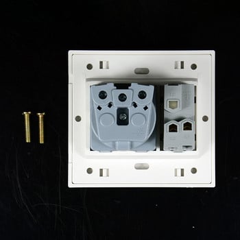 Френски стандартен домашен електрически щепсел стенен контакт с 1Gang 1Way Switch Socket 86 * 92mm панел със забавяне на горенето 250v 16A