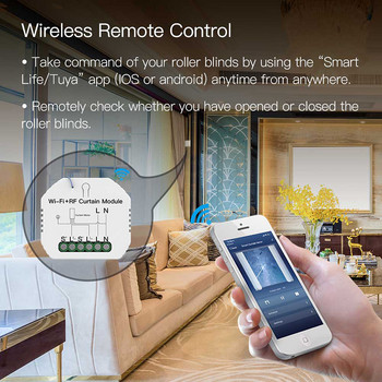 Διακόπτης μονάδας έξυπνης κουρτίνας WiFi RF Wireless APP Τηλεχειριστήριο Ηλεκτρικό μοτέρ με ρολό Εργασία για Alexa Google Home