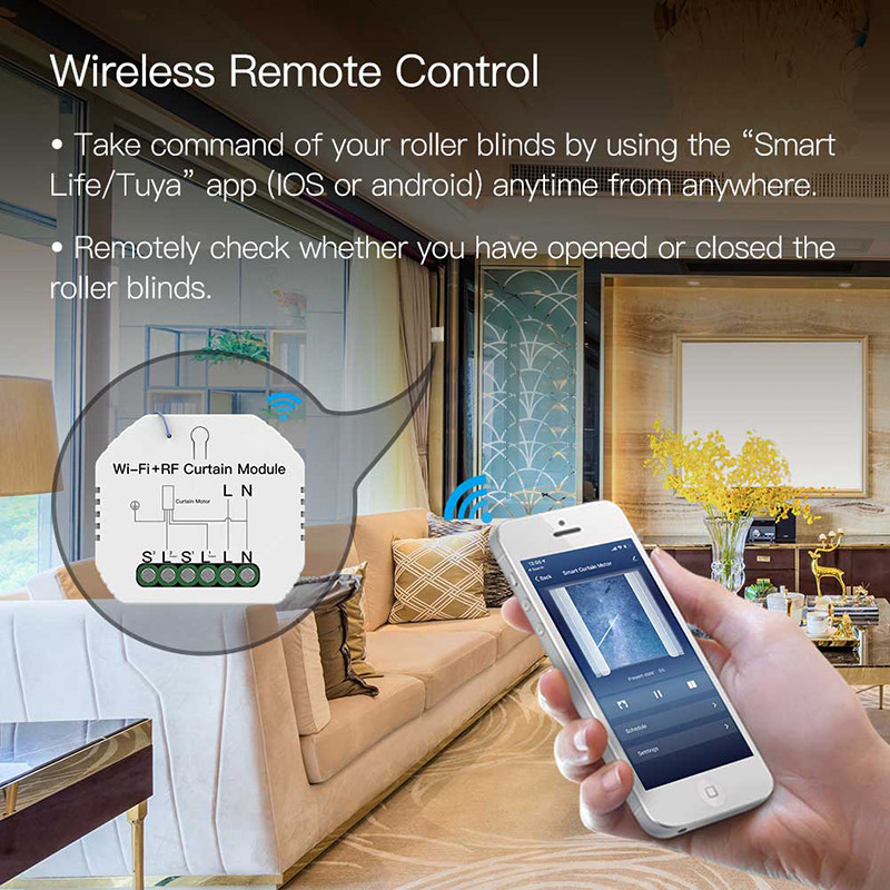 „WiFi RF Smart Curtain“ modulio jungiklis belaidžio APP nuotolinio valdymo pulto elektrinis roleto variklis veikia „Alexa Google Home“