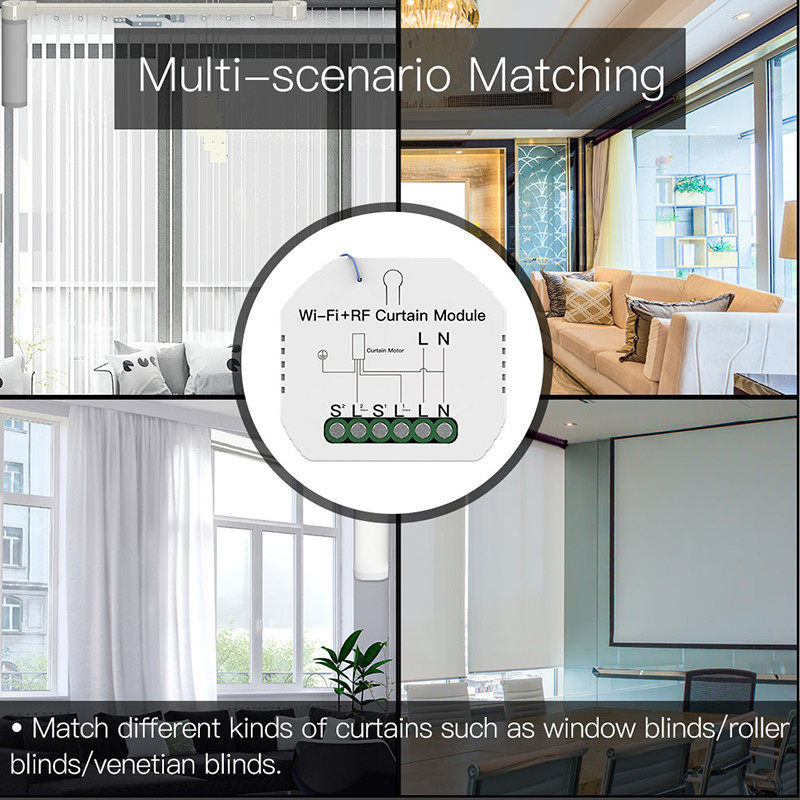 „WiFi RF Smart Curtain“ modulio jungiklis belaidžio APP nuotolinio valdymo pulto elektrinis roleto variklis veikia „Alexa Google Home“