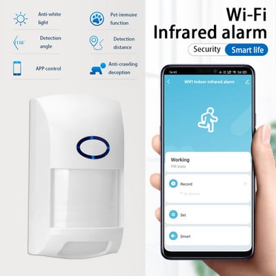 CORUI Tuya WiFi Inteligentný infračervený detektor pohybu Alarm kompatibilný s inteligentným domácim zariadením Smart Life Inteligentný senzor ľudského tela