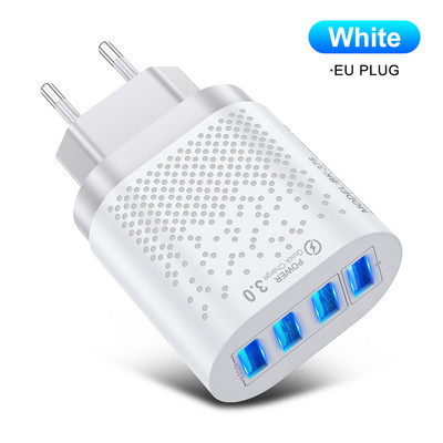 Prenosná 48W 4 USB nabíjačka s konektorom EU/US 5V/3A, rýchlonabíjací adaptér do steny, mobilný telefón pre iPhone, iPad, Mini, Samsung, Xiaomi