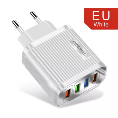 Prenosná 48W 4 USB nabíjačka s konektorom EU/US 5V/3A, rýchlonabíjací adaptér do steny, mobilný telefón pre iPhone, iPad, Mini, Samsung, Xiaomi