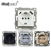 Zásuvka typu C DIY, biela, 220 V, 16 A, štandard EÚ, Schuko, typ C, s USB portami, 5,1 DC, 2,1 A, typ C, pre nástennú podložku do krabice L6