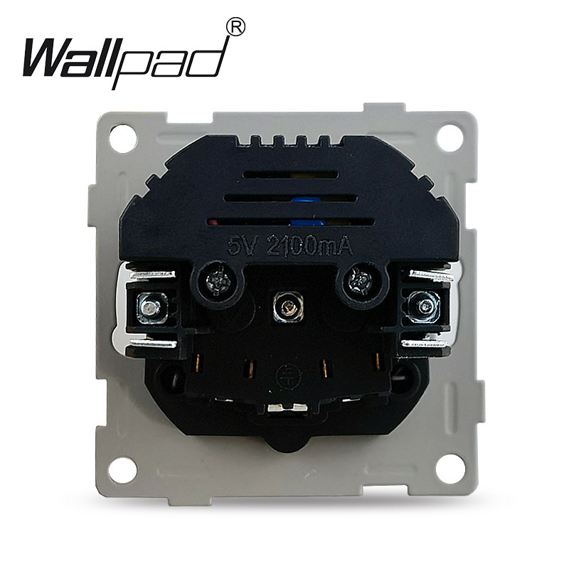 Zásuvka typu C DIY, biela, 220 V, 16 A, štandard EÚ, Schuko, typ C, s USB portami, 5,1 DC, 2,1 A, typ C, pre nástennú podložku do krabice L6