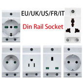 Regatul Unit US EU FR IT Priză standard modulară șină DIN 16A 25A 250V Cutie de distribuție industrială AC30 Prize de alimentare Conector adaptor