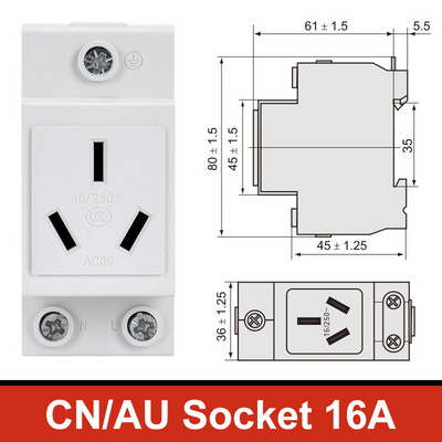 Regatul Unit US EU FR IT Priză standard modulară șină DIN 16A 25A 250V Cutie de distribuție industrială AC30 Prize de alimentare Conector adaptor