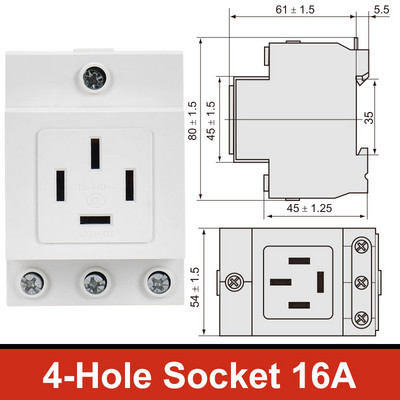 Regatul Unit US EU FR IT Priză standard modulară șină DIN 16A 25A 250V Cutie de distribuție industrială AC30 Prize de alimentare Conector adaptor