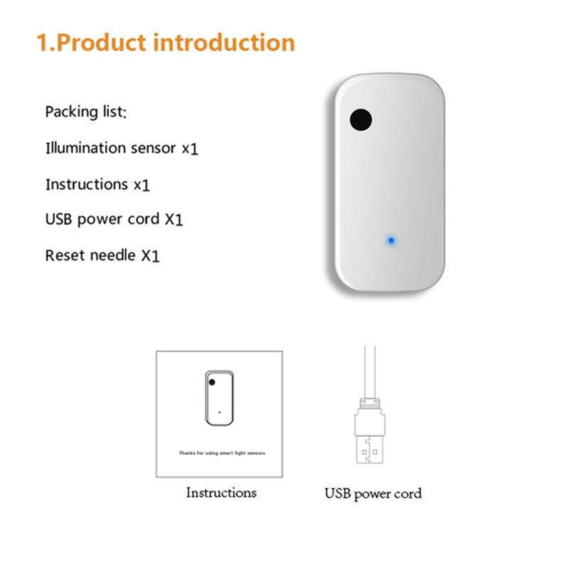 Inteliģentā mājas apgaismojuma sensora savienojuma kontrole Spilgtuma sensora spilgtuma sensora apgaismojuma Tuya Zigbee