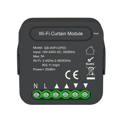 Wifi-CP03 Μονάδα διακόπτη κουρτινών Tuya για μοτέρ με ρολά περσίδες Smart Home Google Home Alexa Control
