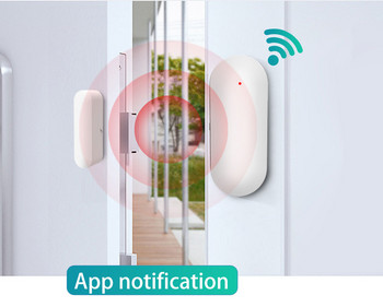 Συναγερμός ασφαλείας σπιτιού Tuya Smart WiFi Αισθητήρας πόρτας Πόρτα ανοιχτό / κλειστός ανιχνευτής Προστασία ασφαλείας Αισθητήρας παραθύρου WIFI Smart Home