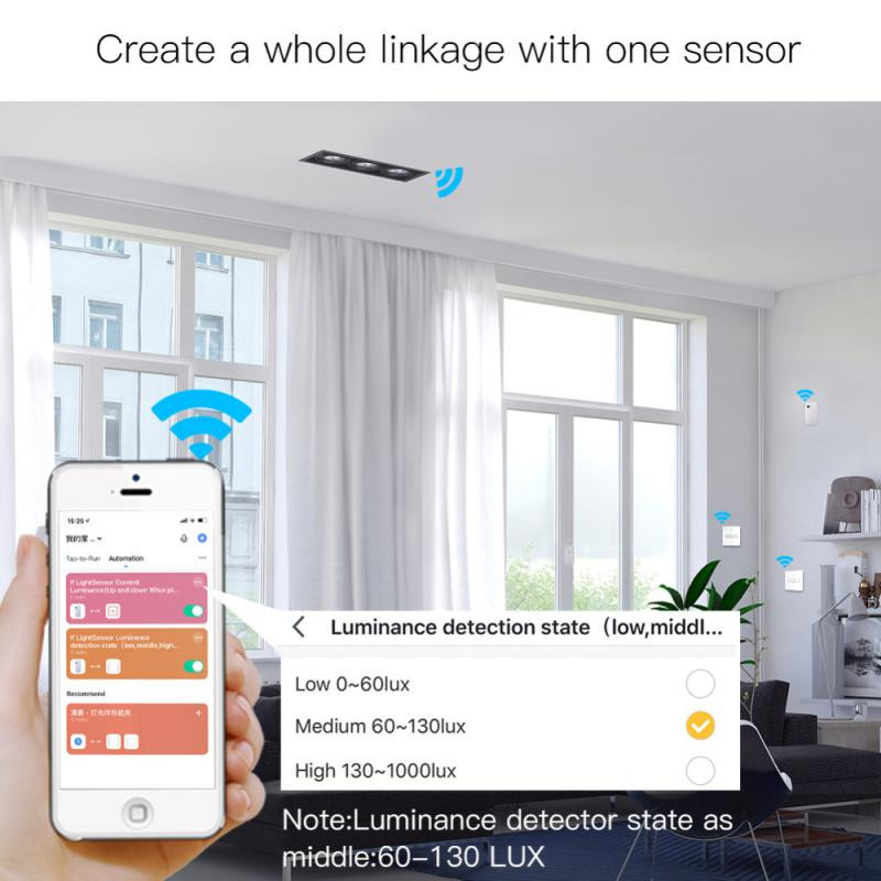 Tuya ZigBee WiFi gaismas sensors viedais mājas viedā apgaismojuma sensora savienojuma kontroles spilgtuma sensors viedais apgaismojums