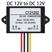 C121202 DC 12V kuni DC 12V 2A veekindel pingeregulaatori stabilisaatori adapteri autotarvikud