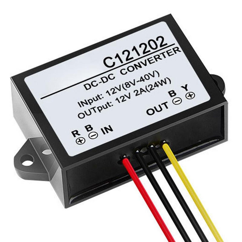 C121202 DC 12V kuni DC 12V 2A veekindel pingeregulaatori stabilisaatori adapteri autotarvikud