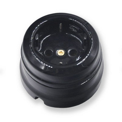 Mājas labiekārtošana Eiropas keramikas elektrības rozetes Fiksēts sēdeklis Keramika EU Strāvas kontaktligzda Melns Balts 16A