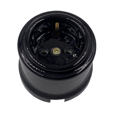 Mājas labiekārtošana Eiropas keramikas elektrības rozetes Fiksēts sēdeklis Keramika EU Strāvas kontaktligzda Melns Balts 16A