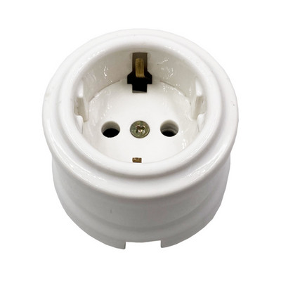 Mājas labiekārtošana Eiropas keramikas elektrības rozetes Fiksēts sēdeklis Keramika EU Strāvas kontaktligzda Melns Balts 16A