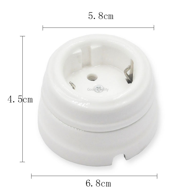 Mājas labiekārtošana Eiropas keramikas elektrības rozetes Fiksēts sēdeklis Keramika EU Strāvas kontaktligzda Melns Balts 16A