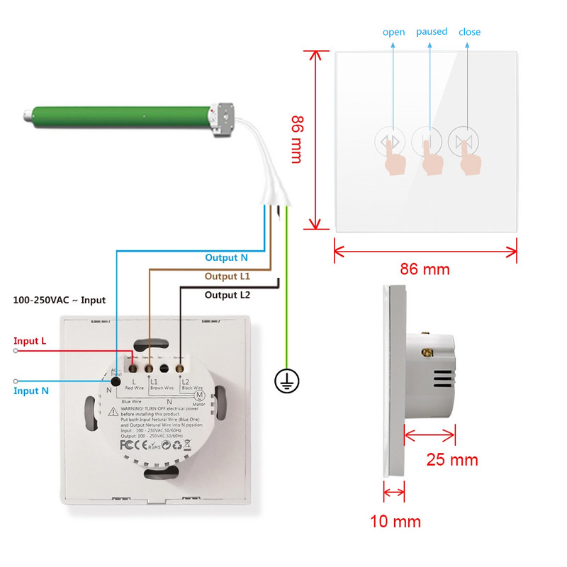 Tuya Smart Switch Rulookardinad aknale Koduautomaatika Rulookardina mootor Elektriline juhtimine , Google Home Alexa