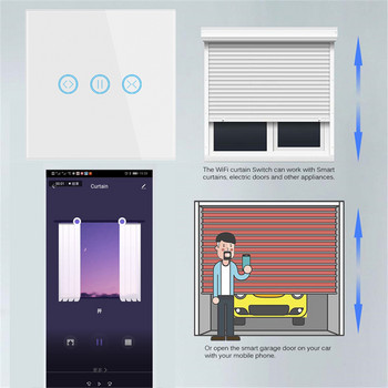 Интелигентен WiFi Tuya Превключвател за завеси Ролетна щора Мотор за ролетна щора Работна врата Интелигентен дом с Amazon Alexa Google Home