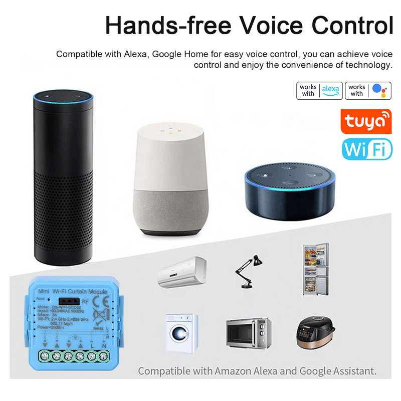 Modul de cortină inteligent Tu-ya ZigB ee/Wifi SEC02 Home APP Control Compatibil Alexa Google Home pentru control vocal cu gateway-uri