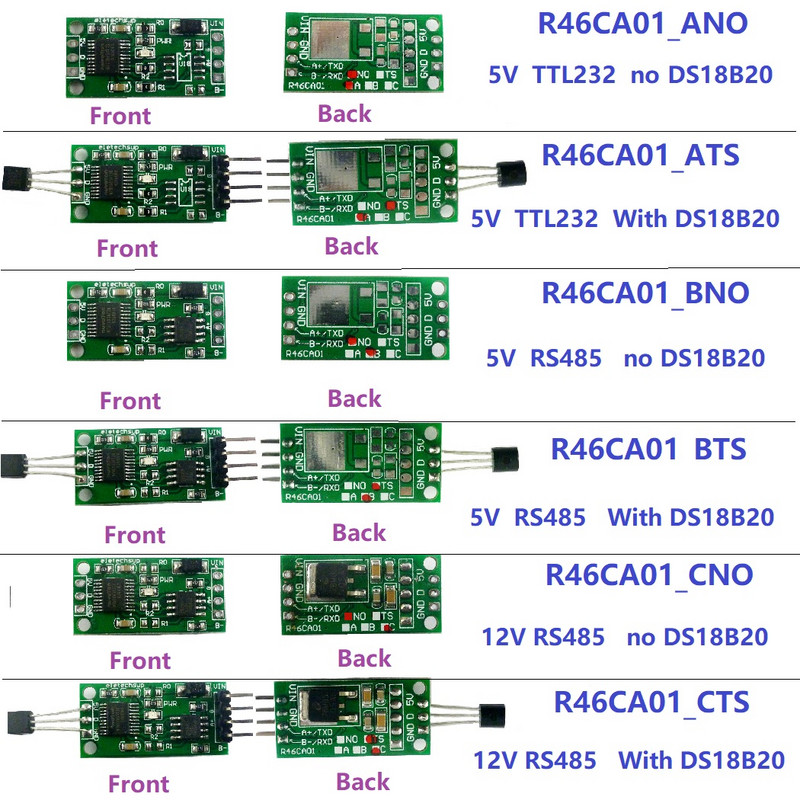DC 3,7-25V DS18B20 RS485 RS232 TTL Modbus Rtu Senzor de temperatură Monitor de achiziție de la distanță Modul termometru digital