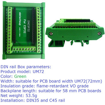 Din Rail Mount Box ESP32 Expansion Board 3.96 Υποδοχή για ESP32S ESP-WROOM-32 DevKitC WIFI Ethernet PLC