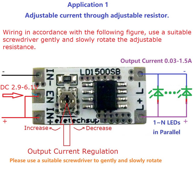 DC 3-6V 28-1500mA Curent de ieșire reglabil Modul driver LED de luminozitate ridicată Controler PWM Convertor de curent constant DC-DC