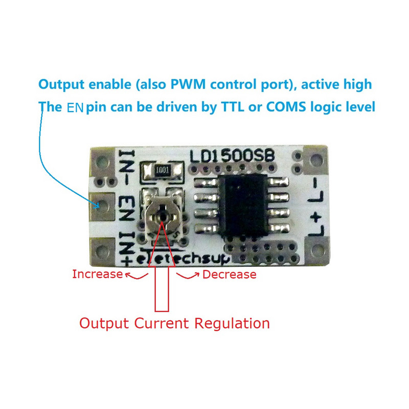 DC 3-6V 28-1500mA Curent de ieșire reglabil Modul driver LED de luminozitate ridicată Controler PWM Convertor de curent constant DC-DC