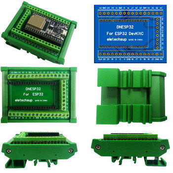 Кутия за монтаж на DIN шина ESP32 Разширителна платка 3.96 Конектор за ESP32S ESP-WROOM-32 DevKitC WIFI Ethernet PLC